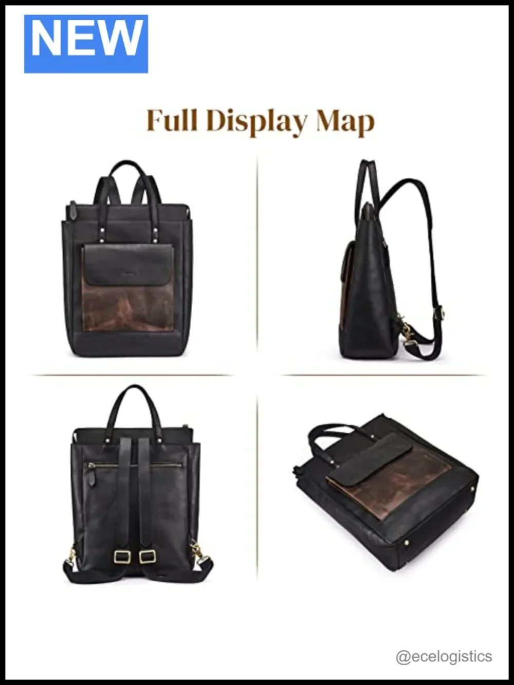 Vintage Leather Backpack Purse Women Laptop Bag Travel Daypack